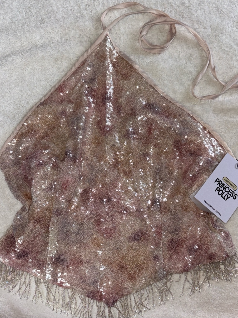 Princess Polly Sequin Halter Top